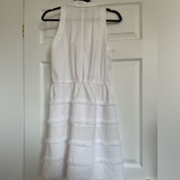 White sleeveless stretch cotton dress. Size medium. - Picture 7 of 7
